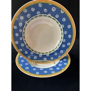 Villeroy and Boch Twist Clea 9.5" 9.5" wide soup bowls lot of 2 Switch